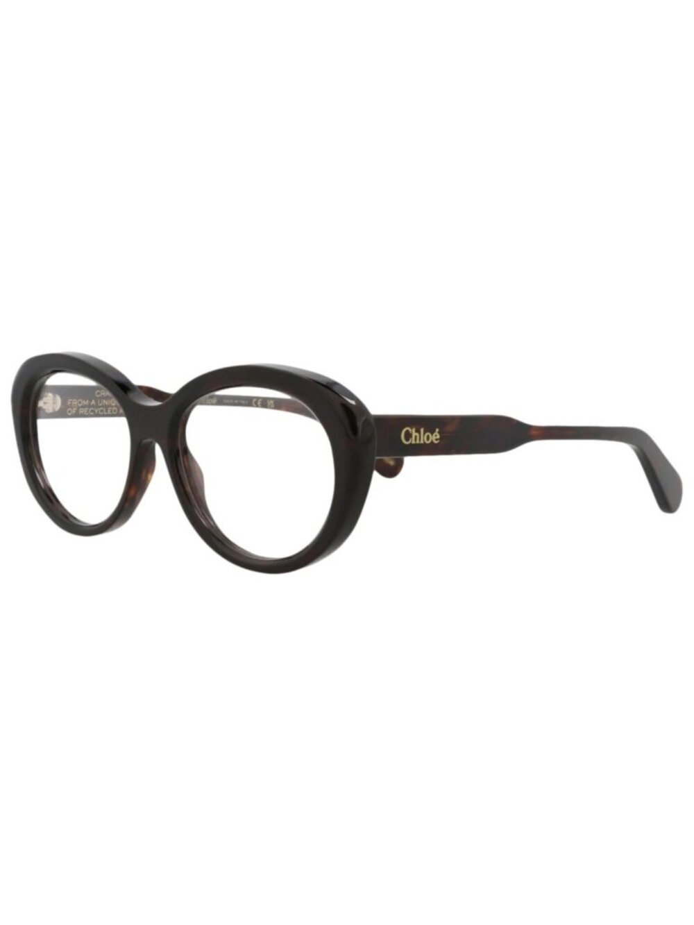 New Chloé Women's Eyeglasses Cat Eye Recycled Acetate Frame Havana Havana